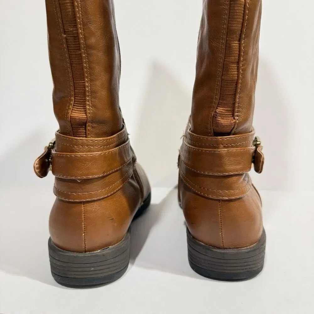Women’s Montana-49 Brown Knee High Boots Size 8 Buckle Zip Riding Style